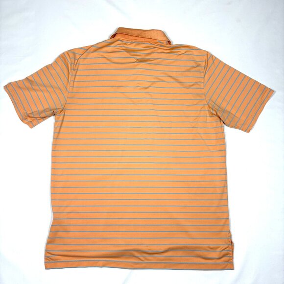 Peter Millar Summer Comfort Orange Striped Performance Golf Polo Shirt Mens L - Picture 6 of 6